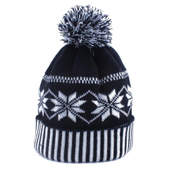 

1 pc women men fashion knitted crochet winter ski warm hat cap snowflake beanie