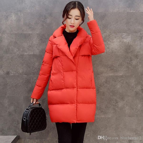 

2019 fashion women winter coat oversized female winter parka long warm with 6 colors thicken asian size s, Black