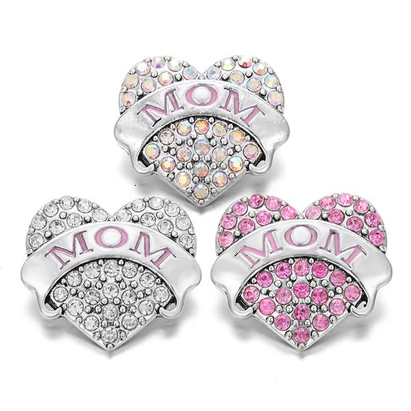 

6pcs/lot new 18 mm snap jewelry snaps rhinestone metal big mom snap buttons for button jewellery bracelets necklaces, Golden;silver
