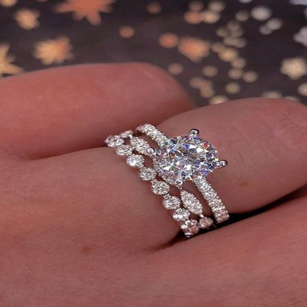 

fashion silver color ring women large cubic zircon ring design trend female statement party gift drop shipping 2019 f4m342, Slivery;golden