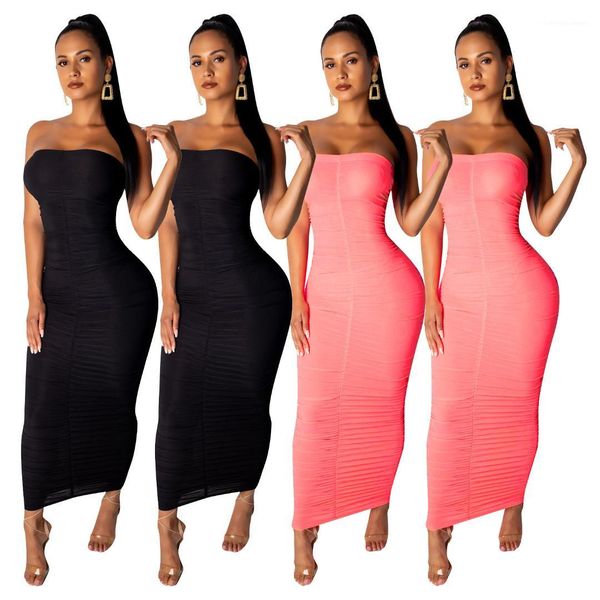 

casual club party women clothing summer dresses strapless bodycon irregular ruched long dress summer fashion, Black;gray