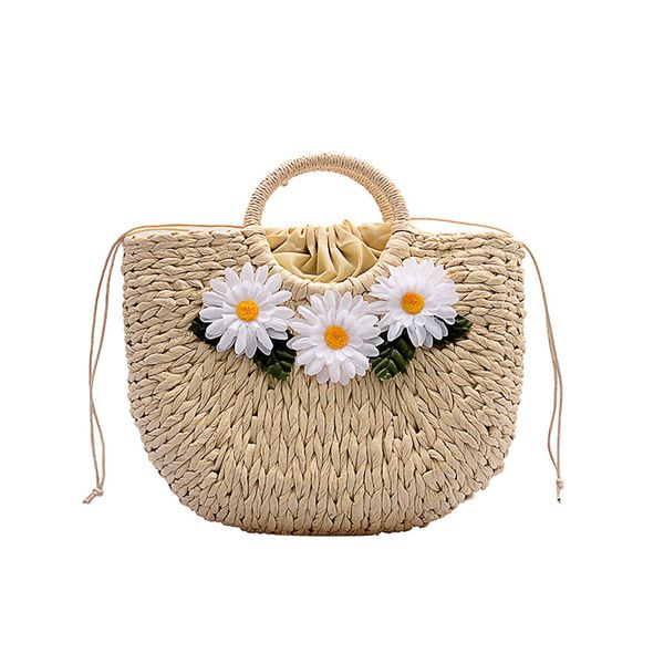 

handbags crossbody bag women's fashion retro woven shoulder bag floral handbag woven beach