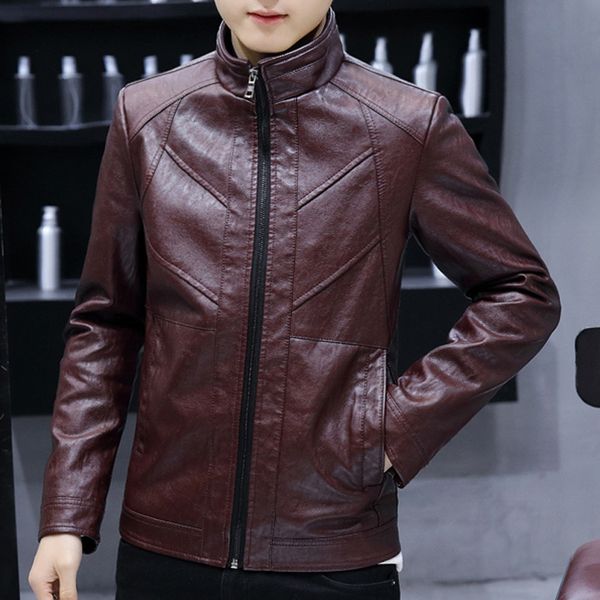 

men leather jacket-style youth pu leather coat trend casual men's wear 2018 autumn new style versatile handsome, Black
