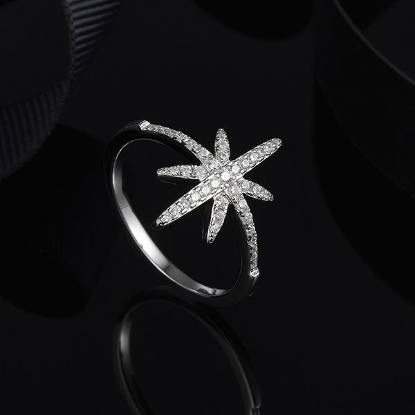

european and american classic allaround fashion temperament star octagon star ring female trendsetter meter word joint ring, Golden;silver