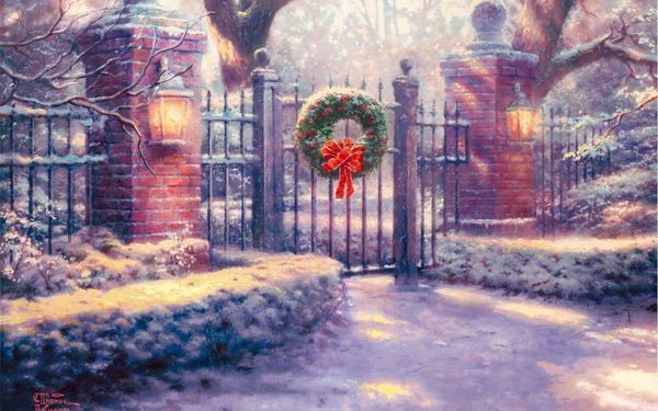

thomas kincaid festive flowers 1-20 home decor handpainted &hd print oil painting on canvas wall art canvas pictures 191113