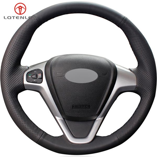 

lqtenleo black artificial leather steering wheel cover for fiesta 2008-2016 figo 2012-2014 ecosport 2013-2017 b-max 2011