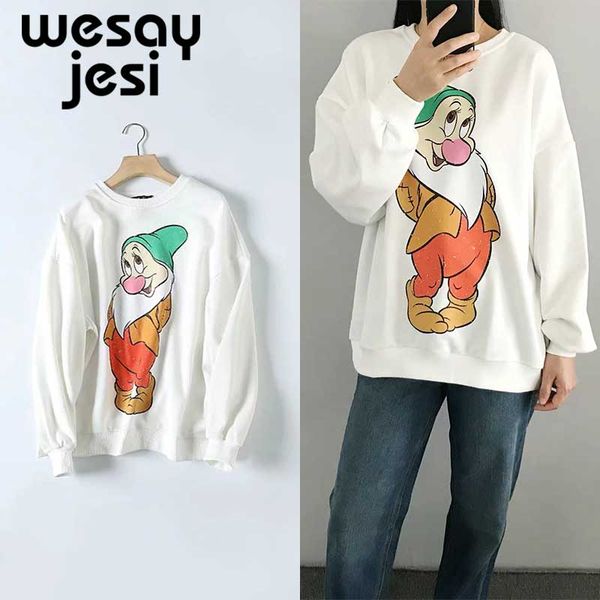 

autumn sweatshirt women harajuku casual long sleeve pullover print female jumper women hooded fashion sportswear clothes, Black