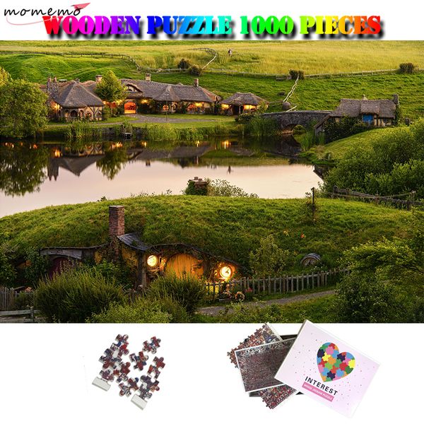 

хоббит дом деревянная головоломка 1000 штук фильм пейзаж головоломки индивидуальные взрослые сборка головоломки игрушки домашнего декора t20