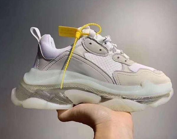 

women luxury dad casual shoes crystal bottom triple-s leisure shoes sneakers for men vintage old grandpa trainer sports shoes size 36-45 t01, Black