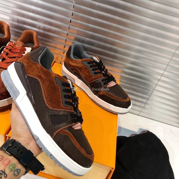 

trainer sneaker canvas casual shoe brown suede calf-leather designer shoes low vintage basketball shoes luxury flowers men women shoes, Black