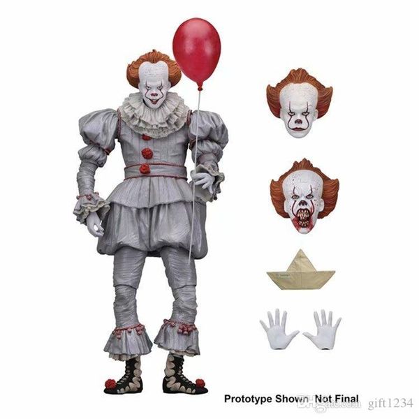

bravo h new 18cm 7inch neca stephen king's it pennywise joker clown pvc action figure toys dolls halloween day christmas h