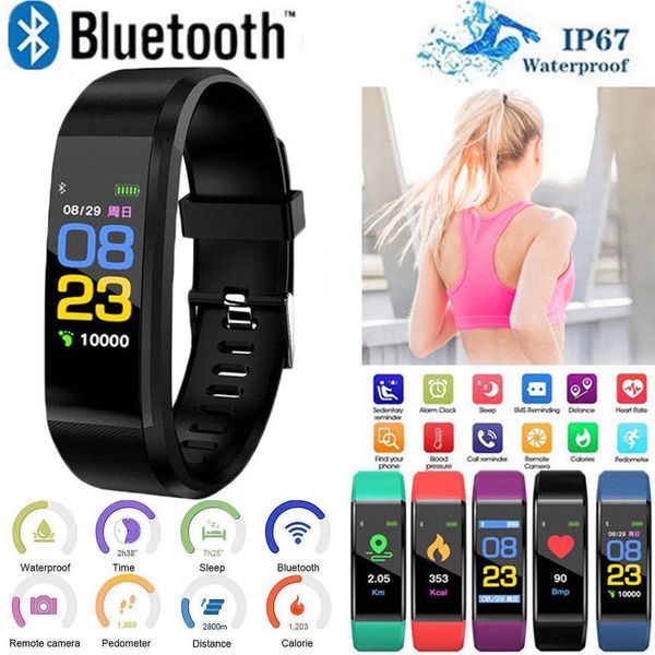 

bluetooth 4.0 smart bracelet with 0.96oled color screen ip67 waterproof heart rate monitor pedometer sleeping for android ios, Slivery;brown