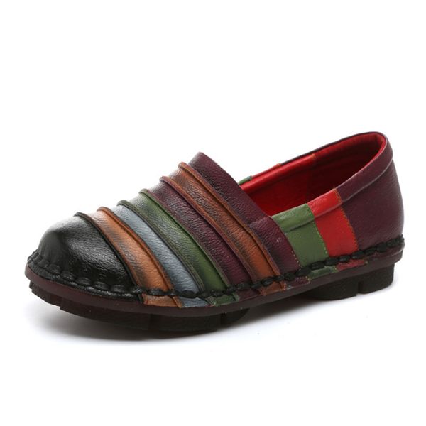 

2019 new soft soles genuine leather shoes women personality casual women fashion shoes handmade mixed colors lady flats, Black