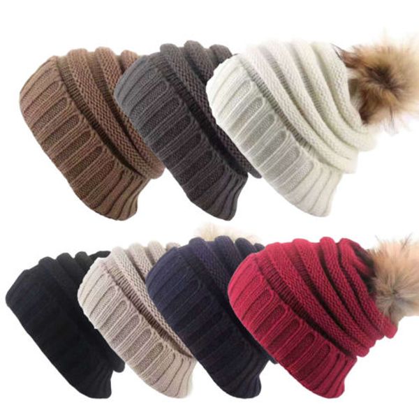 

women ladies knit hats warm autumn slouch baggy oversized winter warm ski rib knit beanie hat cap
