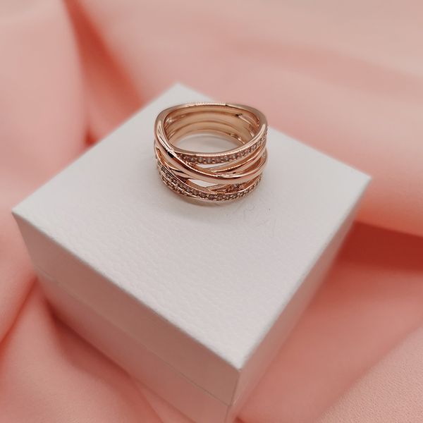 

группа кольцо серебро кольца с кубической оригинальной коробкой для pandora моды кольца для дня святого валентина розового золота обручально, Silver