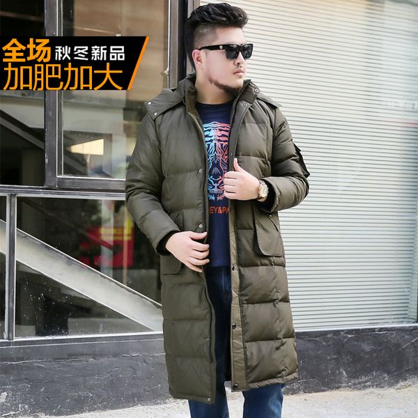 

2017 new arrival winter male casual long down coat jacket 13xlchest 185cm fashion plus size -10xl11xl12xl13xl 180, Black