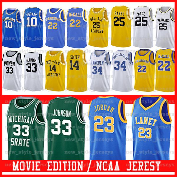 

Michigan State Spartans #33 Earvin Johnson POWER MEMORIAL 33 LEW ALCINDOR Bel-Air Academy Movie 34 Lincoln POWER MEMORIAL 33 LEW ALCINDOR