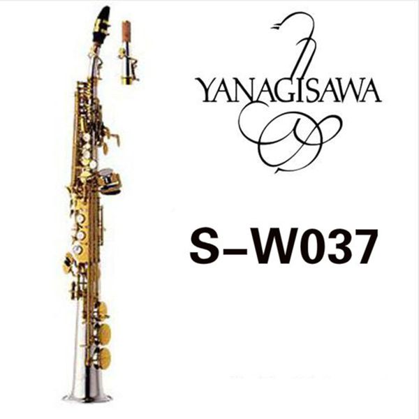 

japan yanagisawa s-w037 b flat soprano saxophone musical instruments sax brass silver-plated with case professional