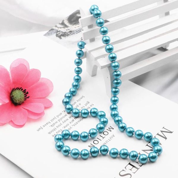 

chokers wedding jewelry necklace bride ornament faux pearl pendant necklaces 6-12mm glass pearls shell strand choker chain gift 18" b14, Golden;silver