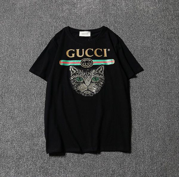 

animal men's summer new fashion sports t-shirt print short sleeve men's t-shirt embroidered cotton t-shirt men--3, Black