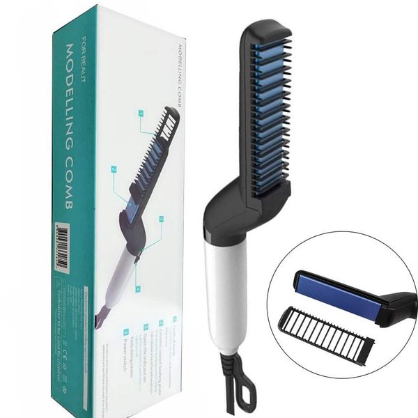 

men beard straightener hair comb quick hair styler permed clip comb electric hair tool multi-function modeling massage comb