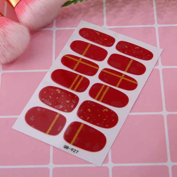 

nail art stickers 12pcs/sheet women christmas adhesive flamingo nail water transfer decal sticker diy manicure decor beauty, Black
