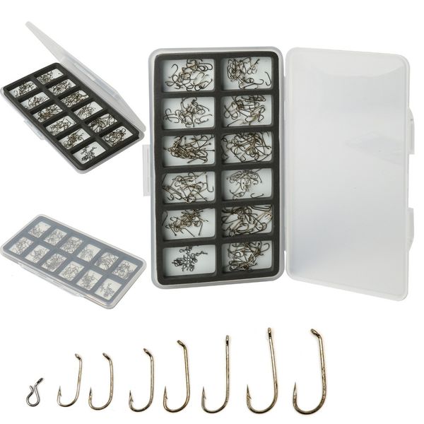

fly fishing box с 300pcs 12 # -18 # рыболовные крючки 185 * 103 * 13мм dry fly крючки fly рыболовные крючки