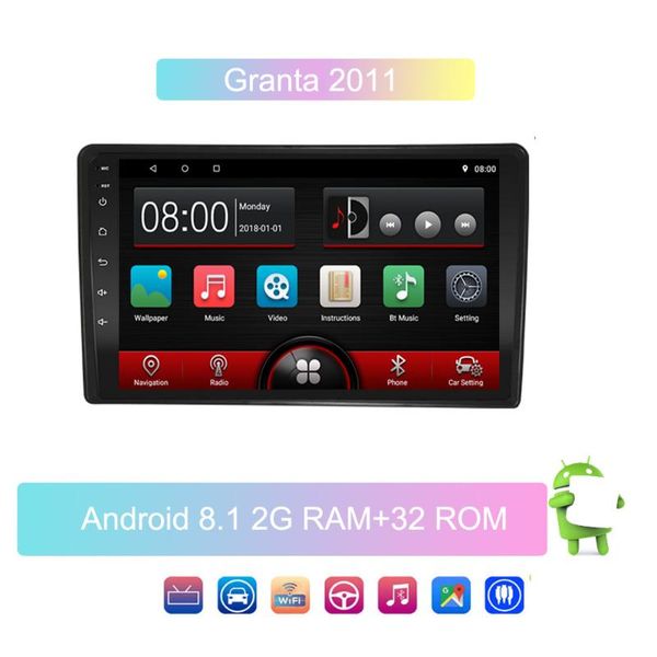 

lada granta 2011 car radio 9 inch android 8.1go 2g+rom 32 g gps navigation multimedia 2 din gps car mp5 mirror link