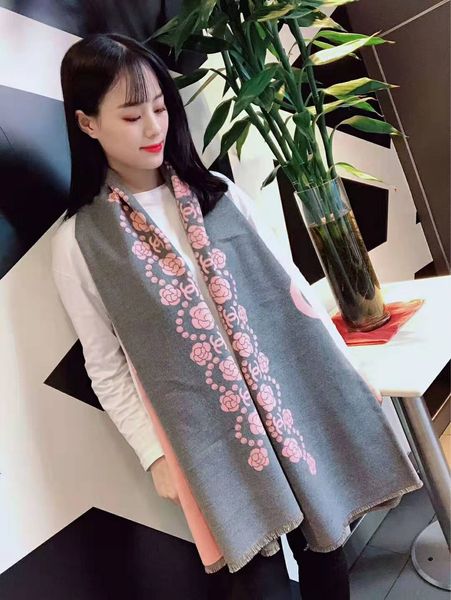 

literature and art fashion personality pure cashmere texture soft warm scarf shawl youth beautiful warm heart cashmere scarf boutique, Blue;gray