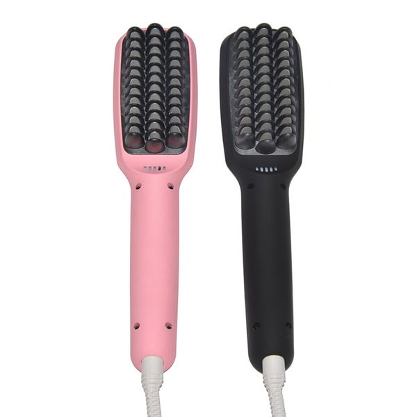 

led hair straightener comb titanium hair straightener brush and comb, Black