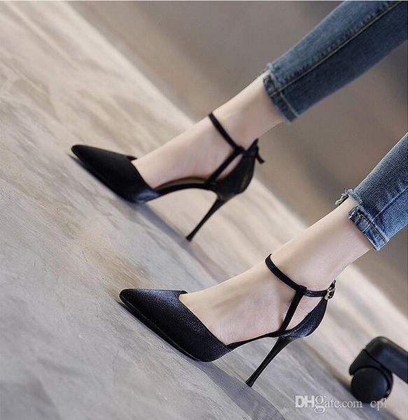 

women high heels 2020 new dress shoes party girls pointed toe shoes buckle platform pumps wedding shoes black pink color