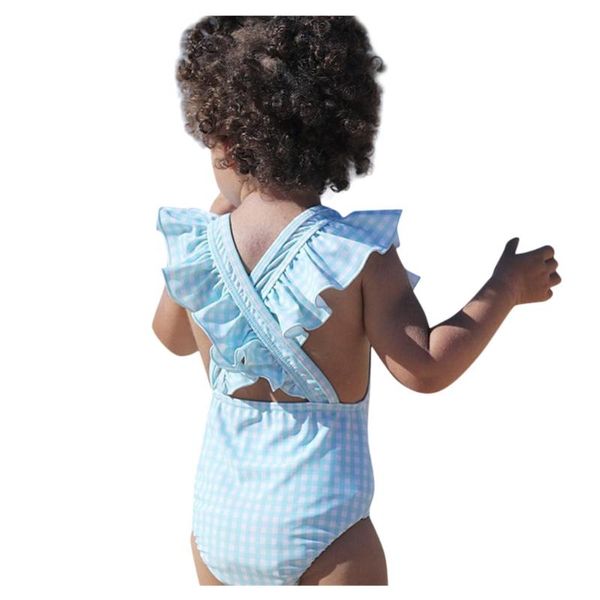 

1-5y infant kid baby girl one piece swimwear bowknot belt swimsuit bikini bathing suit swimming beachwear traje de baÃ±o para niÃ±