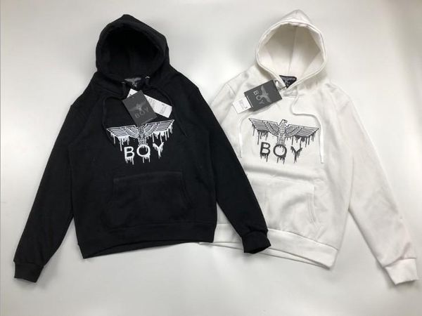 

дизайнер мужчины руно толстовки толстовка boy eagle печати с капюшоном осень зима причинная outwear hip hop карман толстовка, Black