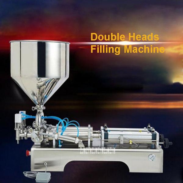 

new g2wg horizontal double heads filling machine quantitative automatic pneumatic paste filling machine 110v/220v 500w 0.6mpa