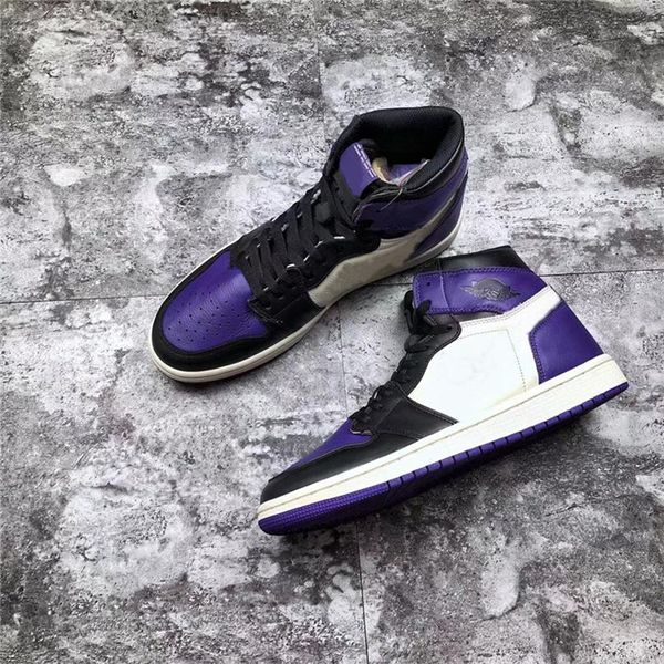 

2018 1 high og court purple pine green retros 1s basketball shoes for men authentic quality man 555088-501 real leather sneakers with box