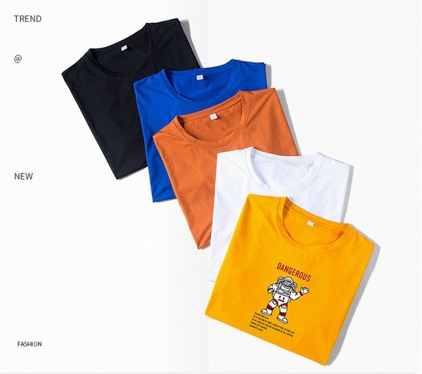 

Designer men's T-shirt summer new cotton short-sleeved tide brand ins wild cotton loose T-shirt fashion men's 5 colors size M-3xL-4
