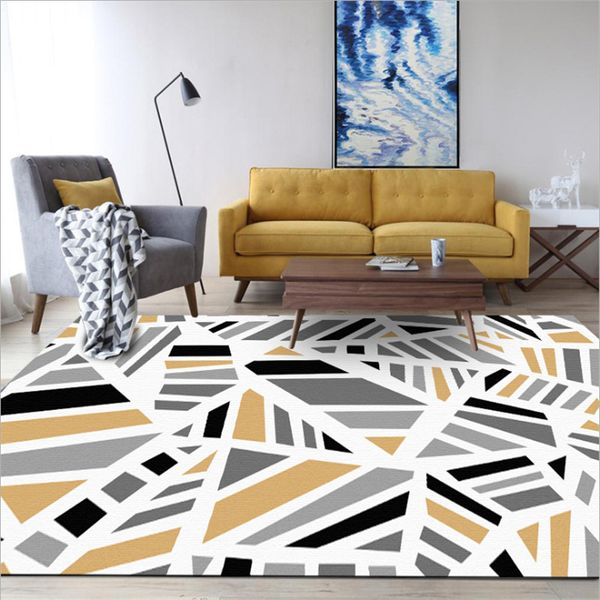 

nordic minimalist geometric beveled gray yellow carpet carpets for living room large size carpets study room floor mat