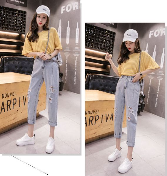 

blue gray women's tailored waist and hip princess jeans bk954