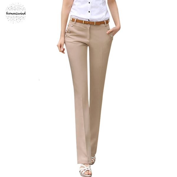 

trousers women pants 2019 spring solid summer casual ol formal straight pants women office pants solid full length trousers, Black;white