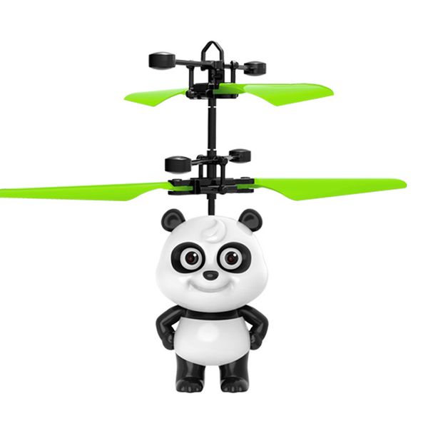 

new induction flying toy panda flying fairy suspended luminous crystal ball helicopter induction plane as children's toys