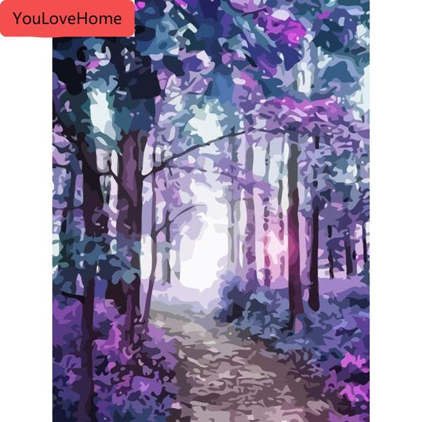 

pictures by numbers landscape painting kits drawing canvas handpainted coloring home decoration art gift