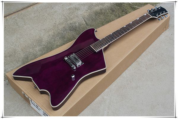 

factory custom purple body 1 pickups electric guitar with chrome hardware,rosewood fingerboard,can be customized