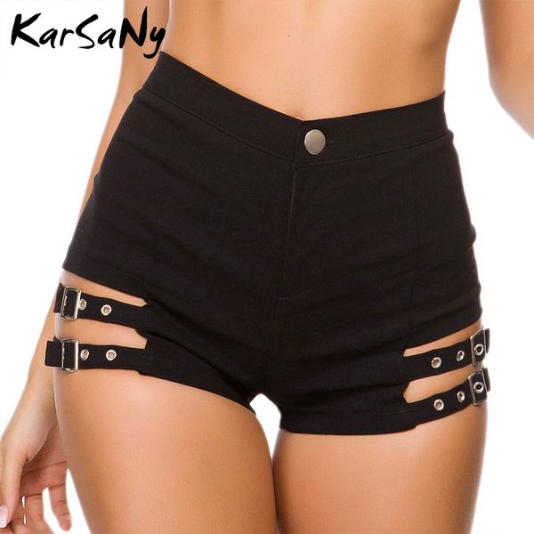 

women's shorts karsany women booty black with high waist summer short pants elastic mini feminino 2021, White;black