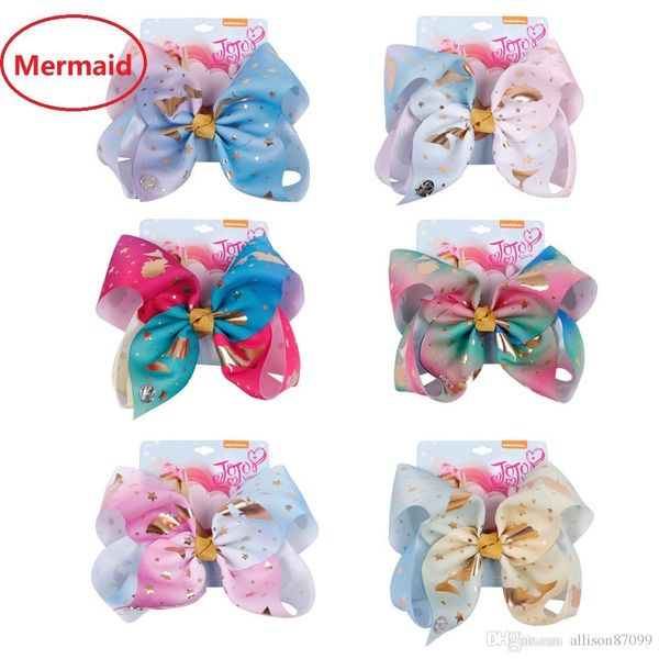 Handmade New Mermaid Hair Bows Barrettes Hair Clips Girl Hair