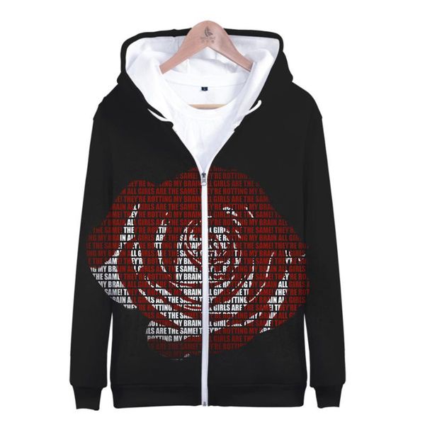 

рэпер сок wrld 3d толстовки кофты мальчики / девочки высокое качество осень популярная молния уличная хип-хоп толстовка 3d одежда, Black