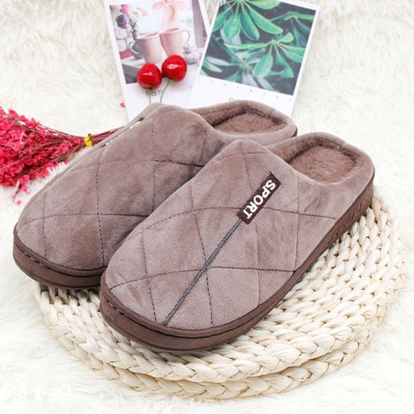 

home cotton slippers for men new arrival winter couple warm indoor slipper cotton non-slip floor indoor slipper men shoes, Black