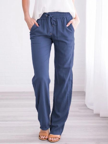

loose casual wide leg womens trousers summer 2020 new women design fashion solid color drawstring capris, Black;white