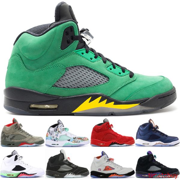 

2019 5 5s mens basketball shoes camo light aqua oregon ducks black metallic designer shoes sport sneaker 36-47