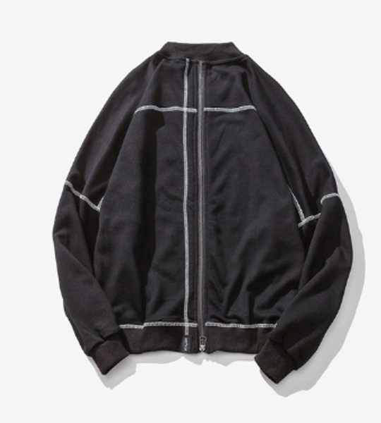 

clothing road vintage 2020 autumn new japanese trend back pressure line sweater men and women casual jacket, Black;brown
