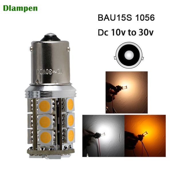 

led light for car auto truck turn signal bulb 1056 bau15s 10v to 30v canbus 7507 py21w 1156py 12v 24v yellow drl tail lamp